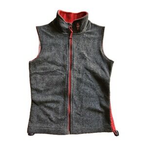 Abercrombie Fitch Fleece Zip Up Vest Gorpcore Athleisure Activewear Prep Gray‎ S